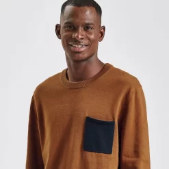 Pull Col Rond Poche Contrastée -Trendy Soldes 1001771 17031 V4