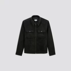 Blouson Aspect Velours Col Chemise -Trendy Soldes 1001782 18000 V11