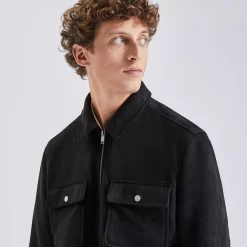 Blouson Aspect Velours Col Chemise -Trendy Soldes 1001782 18000 V4