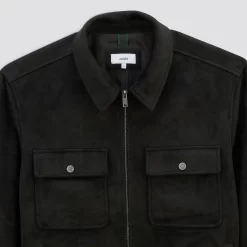 Blouson Aspect Velours Col Chemise -Trendy Soldes 1001782 18000 V8