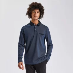 Polo Manches Longues Jacquard Col Fantaisie