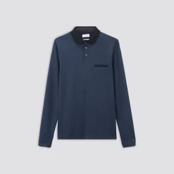 Polo Manches Longues Jacquard Col Fantaisie -Trendy Soldes 1001960 11846 V11