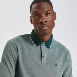 Polo Manches Longues Piqué à Col Contrasté -Trendy Soldes 1001966 16644 V4