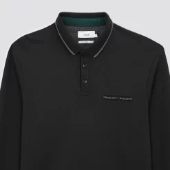 Polo à Manches Longues Uni -Trendy Soldes 1001967 18000 V8