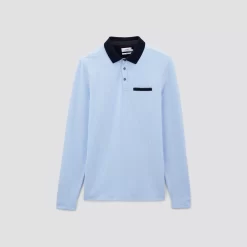 Polo Manches Longues Jacquard à Col Fantaisie -Trendy Soldes 1001971 11247 V11