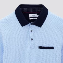 Polo Manches Longues Jacquard à Col Fantaisie -Trendy Soldes 1001971 11247 V8