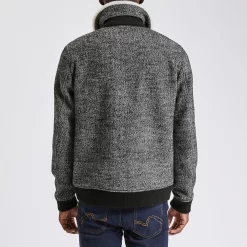 Blouson Lainage Fantaisie Col Faux Mouton -Trendy Soldes 1002076 18426 V3