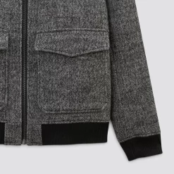 Blouson Lainage Fantaisie Col Faux Mouton -Trendy Soldes 1002076 18426 V9