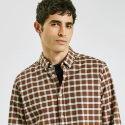 Chemise Slim Carreaux Coton -Trendy Soldes 1002174 14257 V4