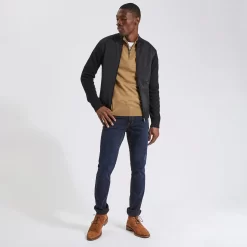 Pull à Col Montant Zippé En Laine Mérinos -Trendy Soldes 1002207 10444 V6