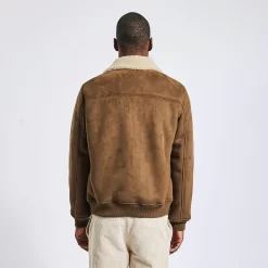 Blouson Aspect Velours Col Et Doublure Moutonnés -Trendy Soldes 1002334 17031 V3