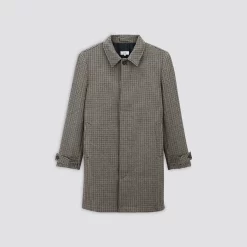 Manteau Col Chemise Motif Pied De Puce -Trendy Soldes 1002412 17506 V11