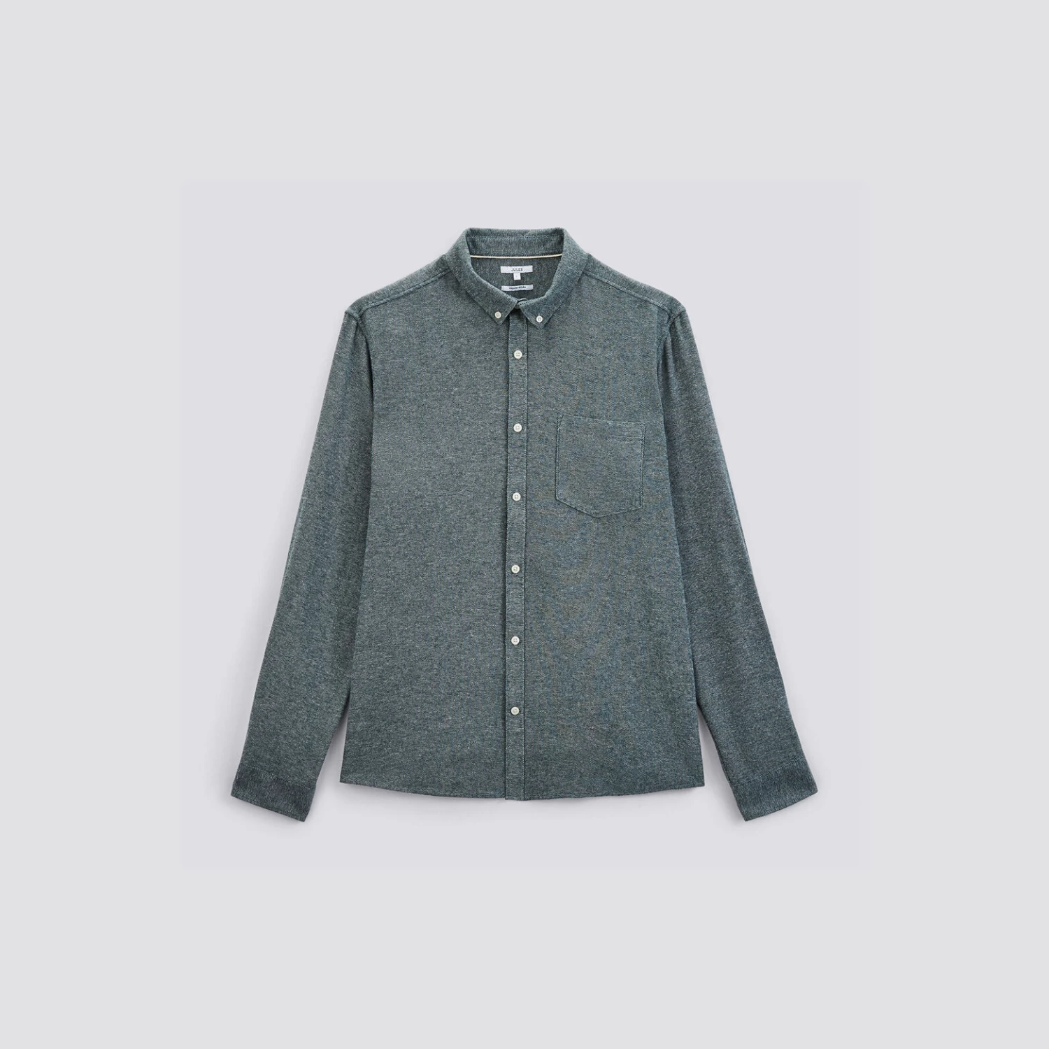 Chemise Regular Unie Flanelle Coton Recyclé 3 Chemise Regular Unie Flanelle Coton Recyclé – Image 3