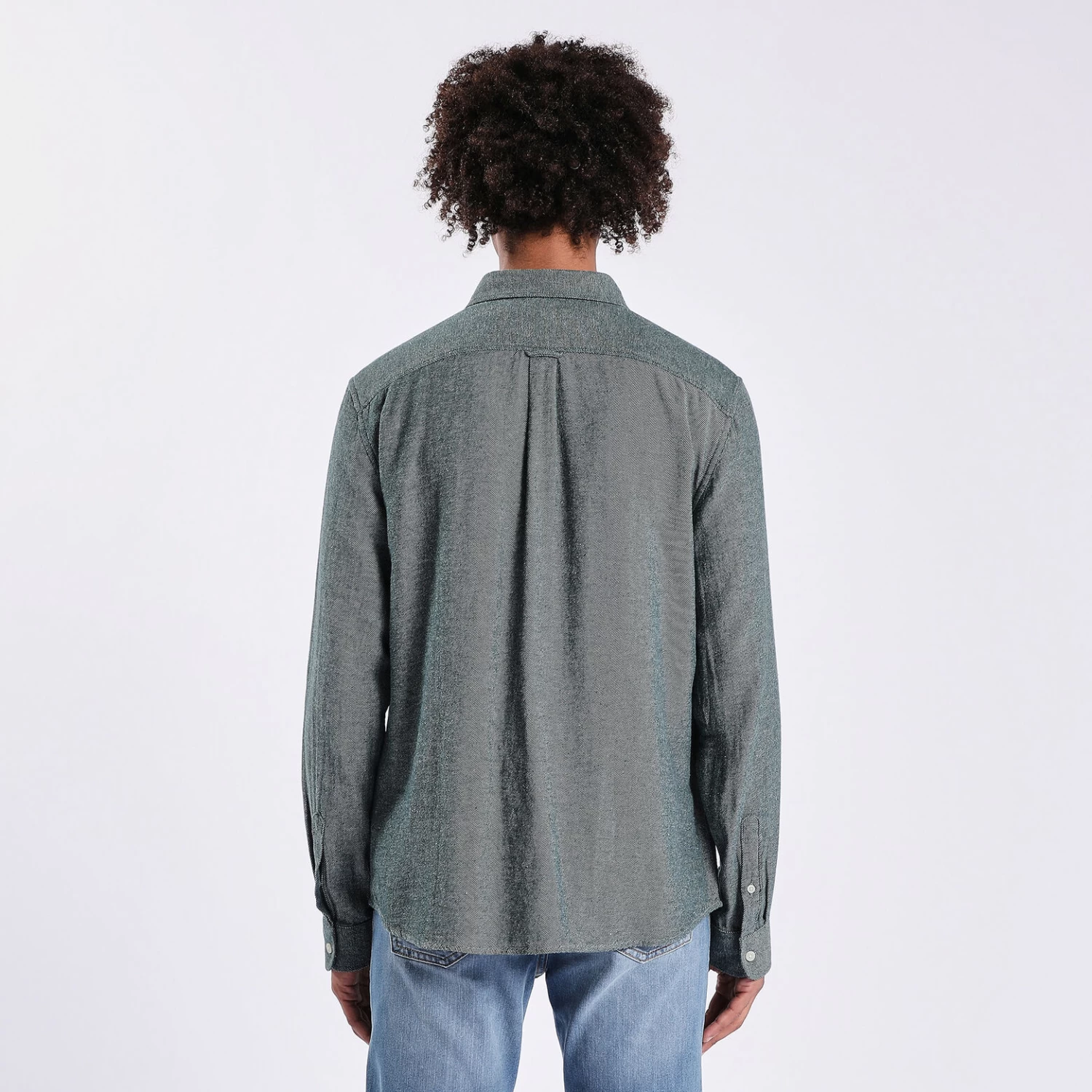 Chemise Regular Unie Flanelle Coton Recyclé 2 Chemise Regular Unie Flanelle Coton Recyclé – Image 2