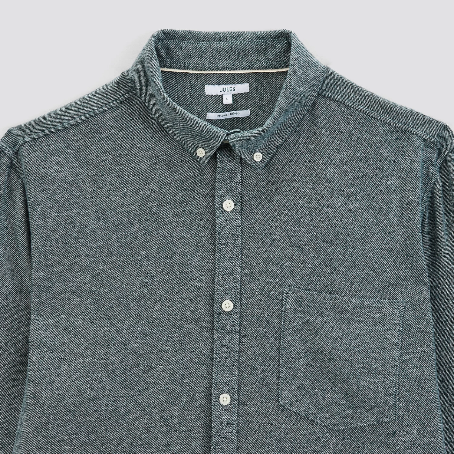 Chemise Regular Unie Flanelle Coton Recyclé 4 Chemise Regular Unie Flanelle Coton Recyclé – Image 4