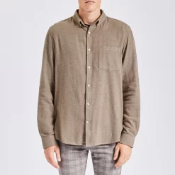 Chemise Regular Unie Flanelle Coton Recyclé -Trendy Soldes 1002417 17408 V2