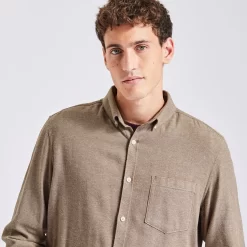 Chemise Regular Unie Flanelle Coton Recyclé -Trendy Soldes 1002417 17408 V4