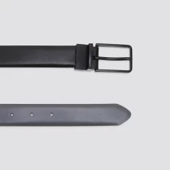 Ceinture Réversible Boucle Passant Noir -Trendy Soldes 1002438 18000 V3