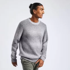 Pull Colorblock Flouté à Col Rond