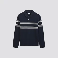 Polo Manches Longues Piqué Colorblock -Trendy Soldes 1002817 11863 V11