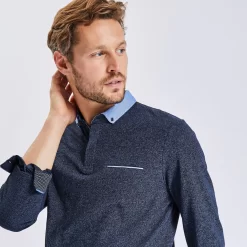 Polo Manches Longues Maille Piquée Moulinée Col Ox -Trendy Soldes 1003022 11845 V4