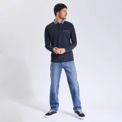 Polo Manches Longues Maille Piquée Moulinée Col Ox -Trendy Soldes 1003022 11845 V6