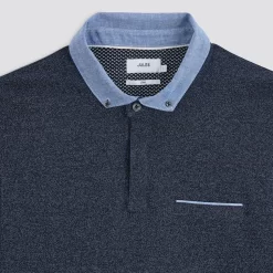 Polo Manches Longues Maille Piquée Moulinée Col Ox -Trendy Soldes 1003022 11845 V8