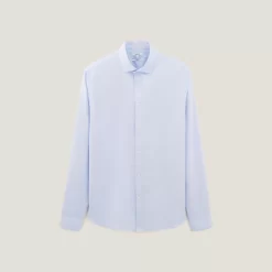 Chemise Slim Sans Repassage Unie Coton -Trendy Soldes 1003064 11000 V11