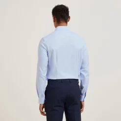 Chemise Slim Sans Repassage Unie Coton -Trendy Soldes 1003064 11000 V3