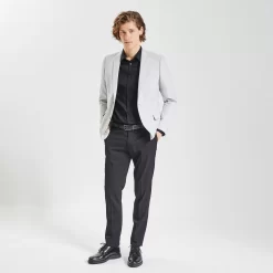 Chemise Slim Unie Stay White/black Coton -Trendy Soldes 1003072 18000 V6