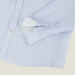 Chemise Regular Unie Lin -Trendy Soldes 1003074 11000 V8