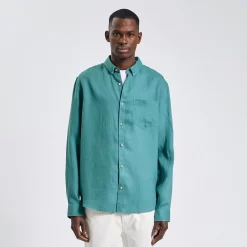 Chemise Regular Unie Lin -Trendy Soldes 1003074 16069 V2