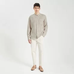 Chemise Regular Col Mao Unie Lin -Trendy Soldes 1003076 10503 V5