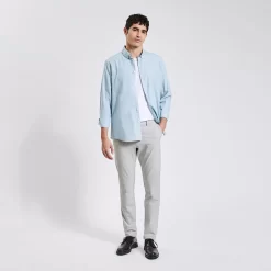 Pantalon Chino Slim à Carreaux Bi-stretch -Trendy Soldes 1003091 18118 V6