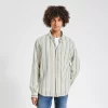Chemise Regular Rayures Coton Lin