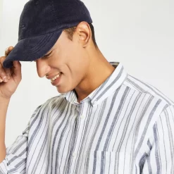 Chemise Regular Rayures Coton Lin -Trendy Soldes 1003118 16082 V4