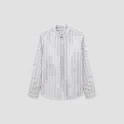 Chemise Regular Rayures Coton Lin -Trendy Soldes 1003118 19100 V11