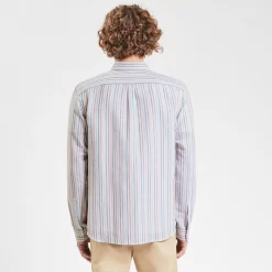Chemise Regular Rayures Coton Lin -Trendy Soldes 1003118 19100 V3