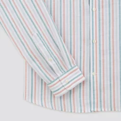 Chemise Regular Rayures Coton Lin -Trendy Soldes 1003118 19100 V9