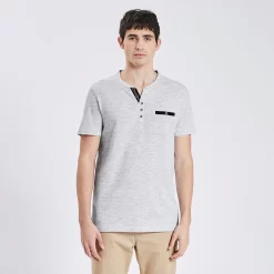 Tee Shirt Col Tunisien -Trendy Soldes 1003165 10002 V2