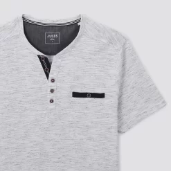 Tee Shirt Col Tunisien -Trendy Soldes 1003165 10002 V8