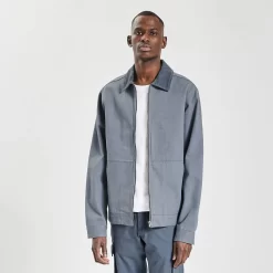 Blouson Coton Canvas Col Chemise