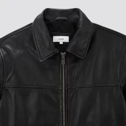 Blouson En Cuir Col Chemise -Trendy Soldes 1003202 18000 V8