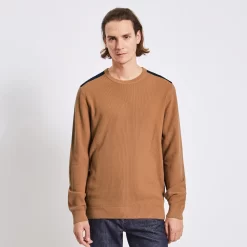 Pull à Col Rond Et Patch épaule