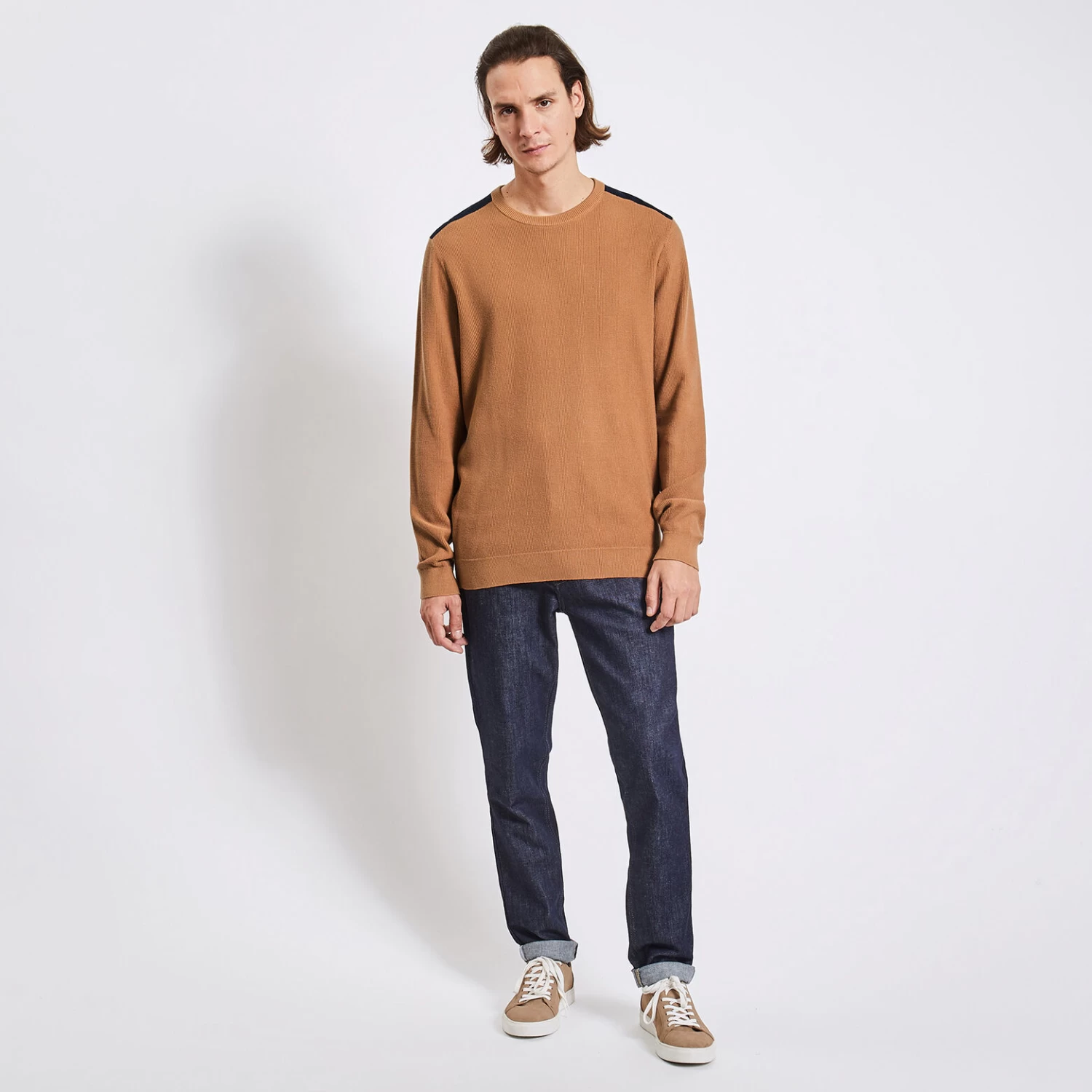 Pull à Col Rond Et Patch épaule 2 Pull à Col Rond Et Patch épaule – Image 2