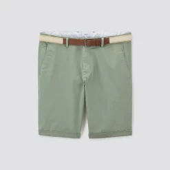 Bermuda Chino Uni Avec Ceinture -Trendy Soldes 1003287 16347 V11