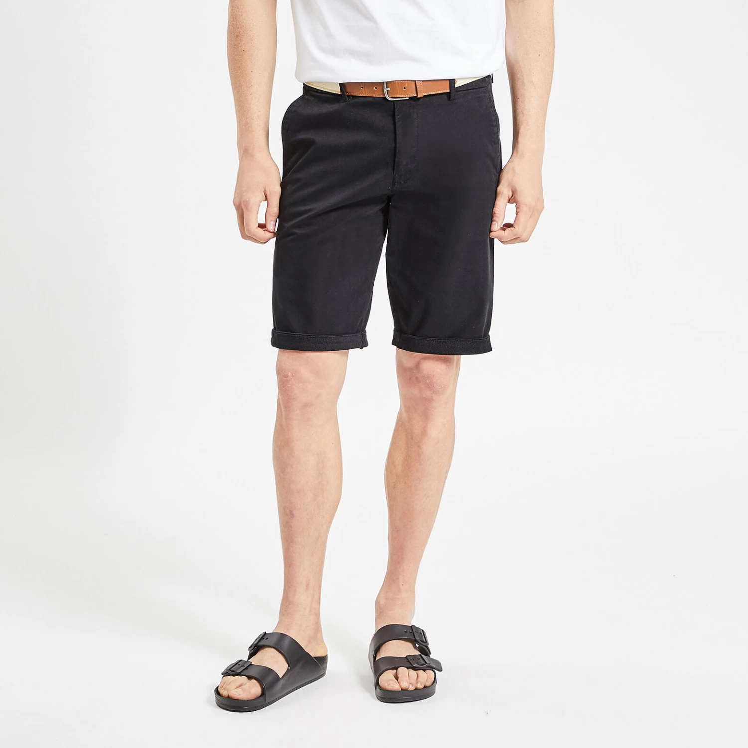 Bermuda Chino Uni Avec Ceinture 1 Bermuda Chino Uni Avec Ceinture