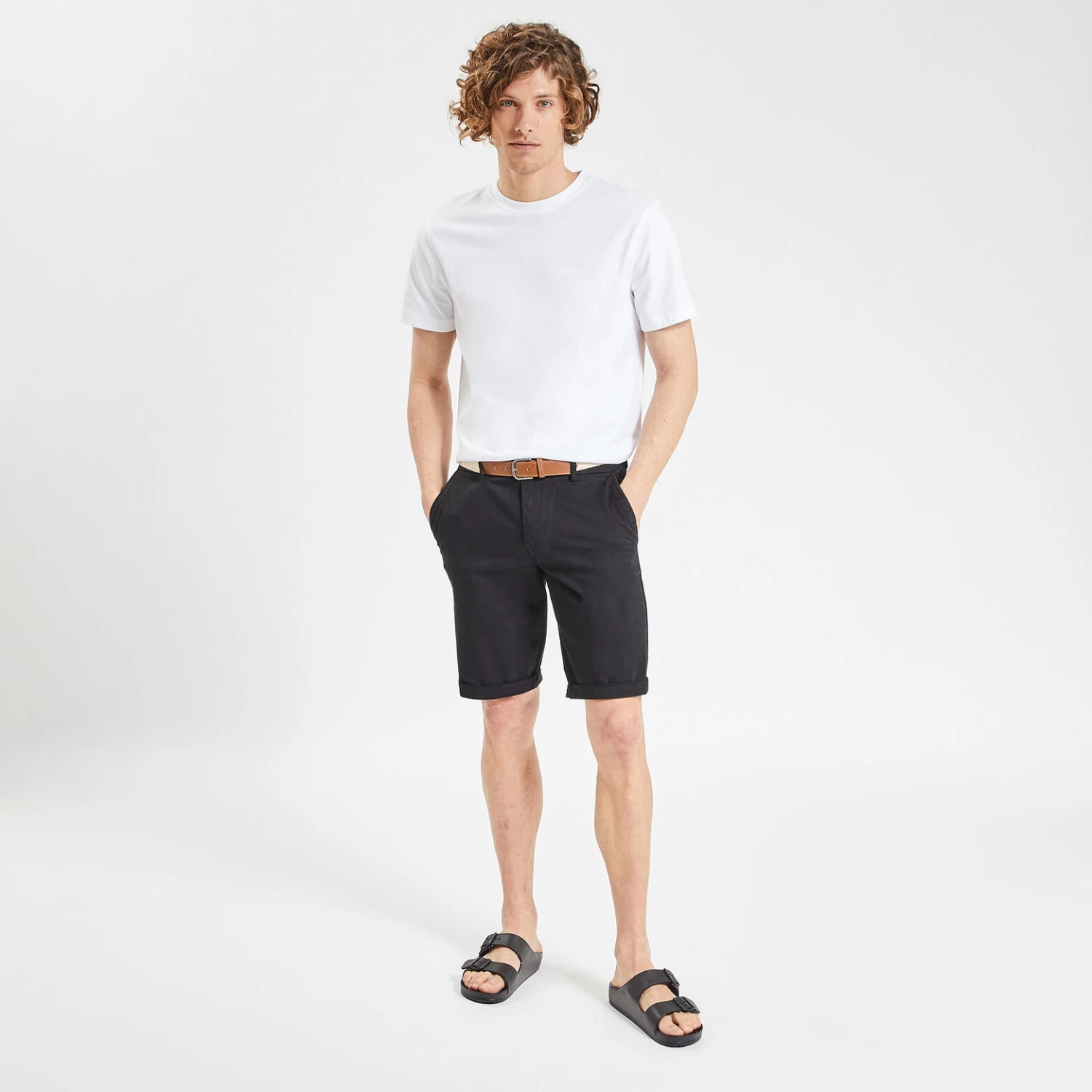 Bermuda Chino Uni Avec Ceinture 2 Bermuda Chino Uni Avec Ceinture â Image 2