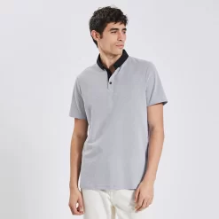 Polo Manches Courtes Bubble Col Contrasté Twill
