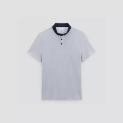 Polo Manches Courtes Bubble Col Contrasté Twill -Trendy Soldes 1003321 11044 V11